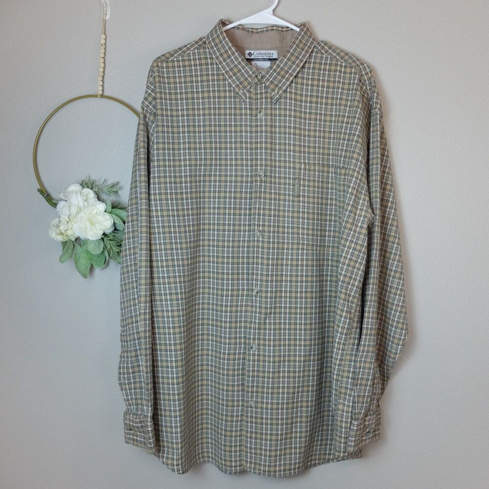 Columbia Tan Button Down Long Sleeves Shirt Size XXL